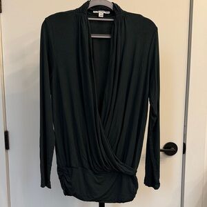 Amour Vert Agnes Deep Green Drape Top
